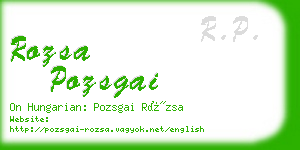 rozsa pozsgai business card